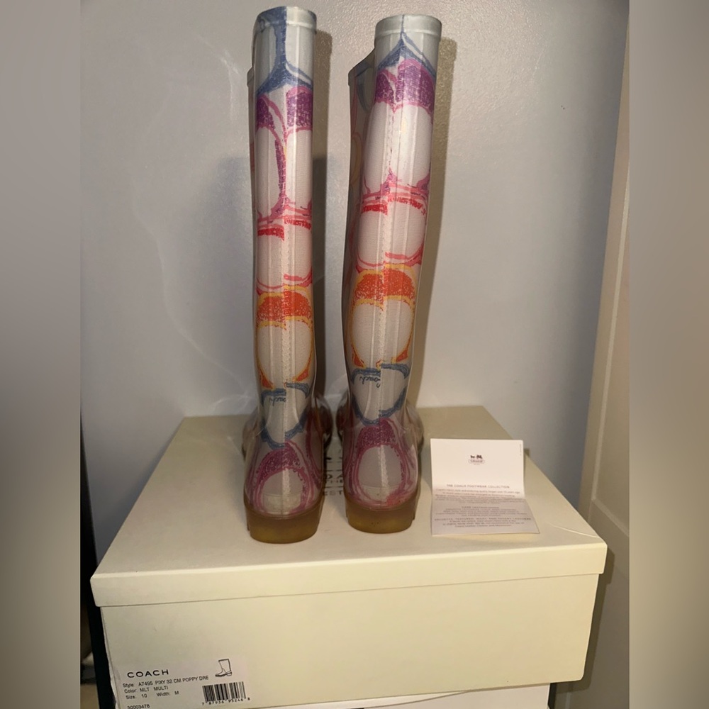 Rainbow Coach Rain Boots. - Picture 3 of 8